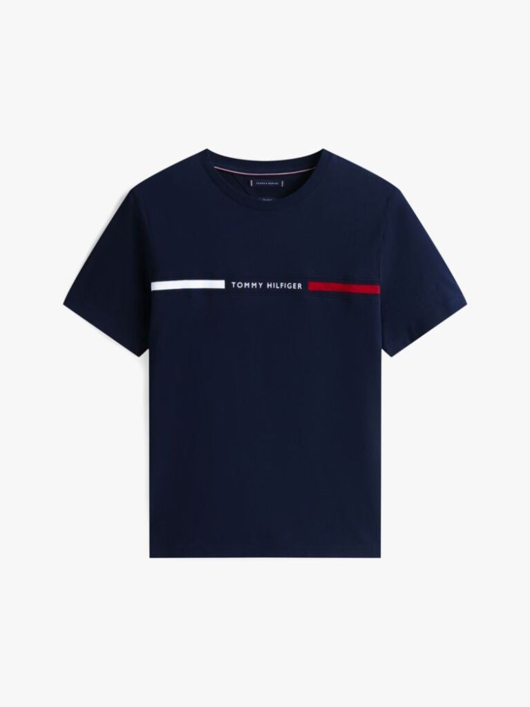 Μπλε T-Shirt Με Λογότυπο Και Κανονική Λαιμόκοψη  Άνδρες
