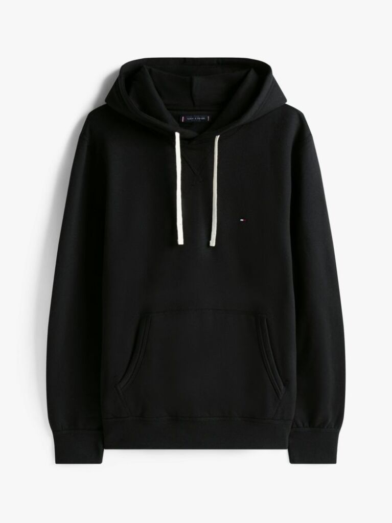 Μαύρο Hoody Από Fleece Με Κορδόνι  Άνδρες