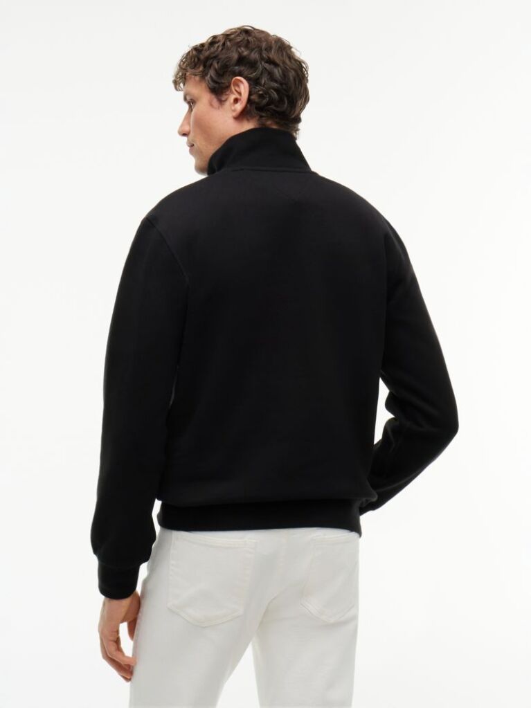 Black Quarter-Zip Fleece Sweatshirt  Men