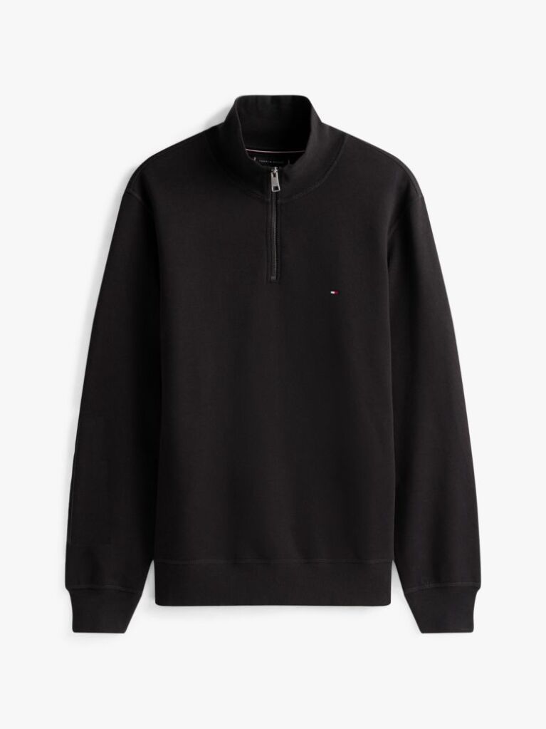 Black Quarter-Zip Fleece Sweatshirt  Men