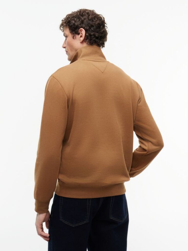 Καφέ Φούτερ Fleece Με Φερμουάρ  Άνδρες