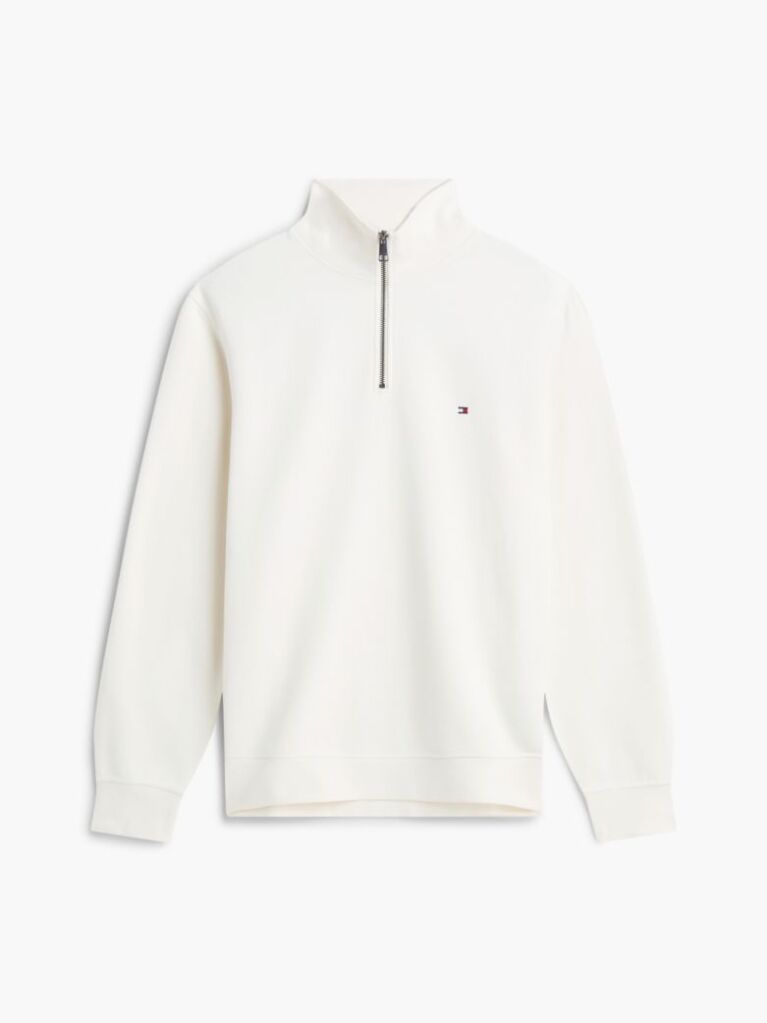 Beige Quarter-Zip Fleece Sweatshirt  Men