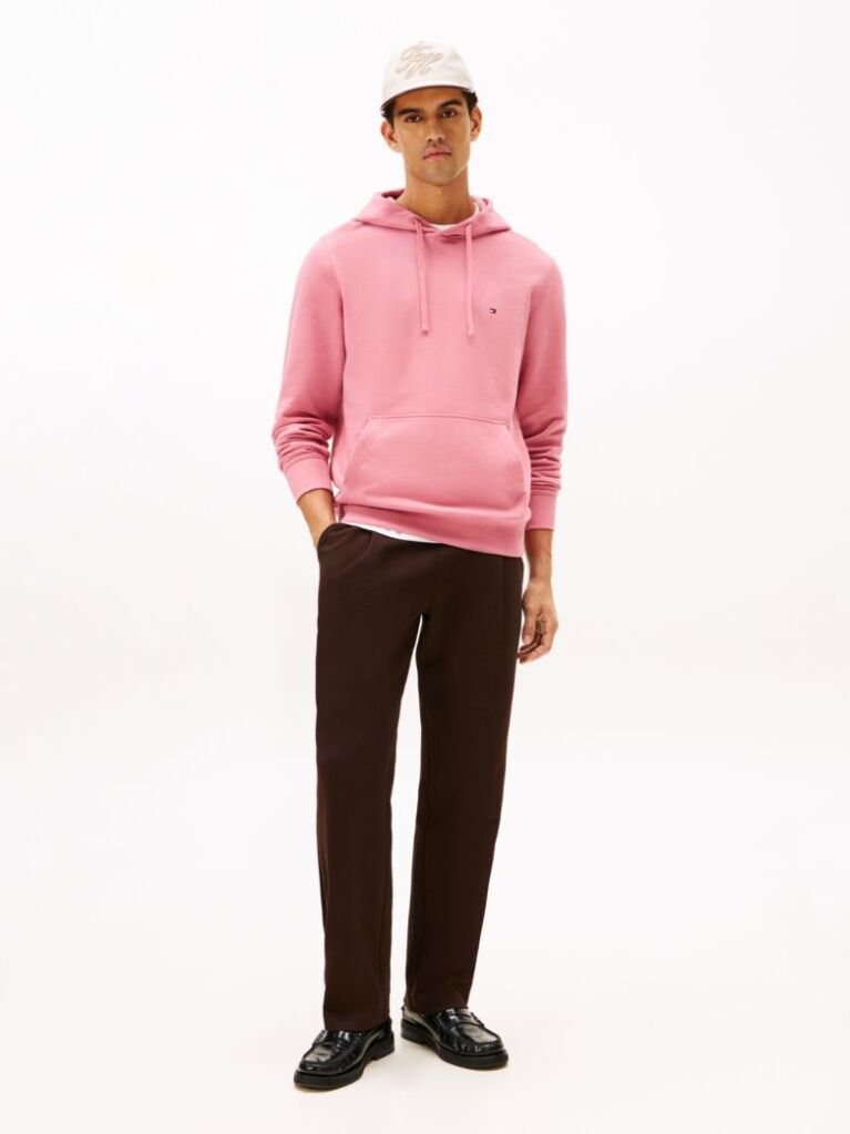 Pink Flag Embroidery Terry Hoody  Men