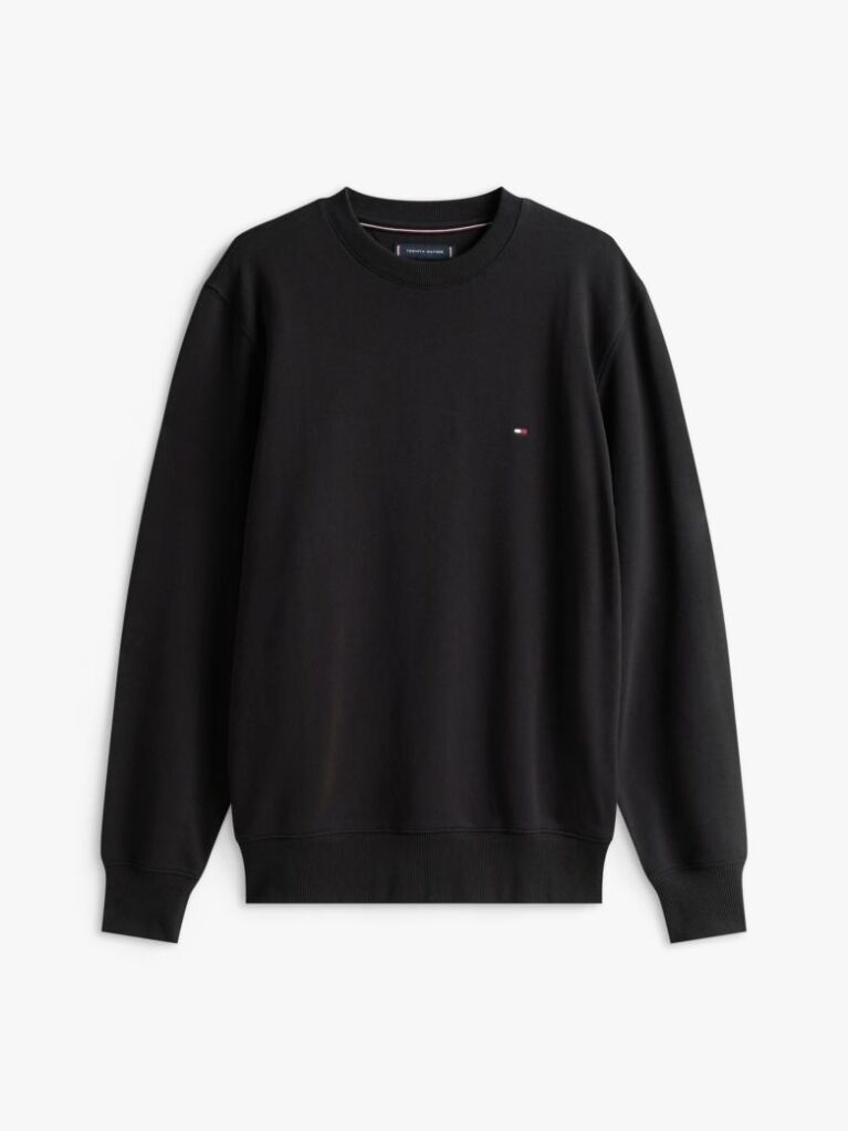 Black Terry Crew Neck Sweatshirt  Men