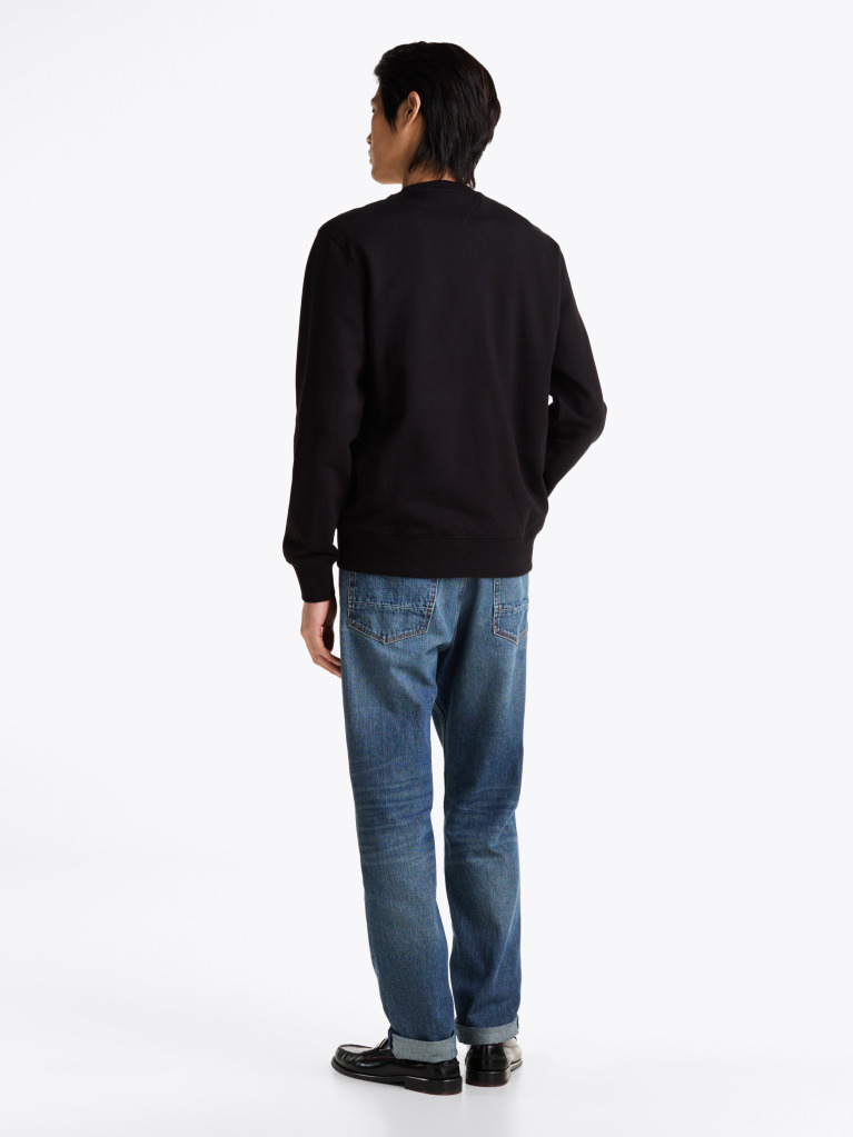 Black Terry Crew Neck Sweatshirt  Men