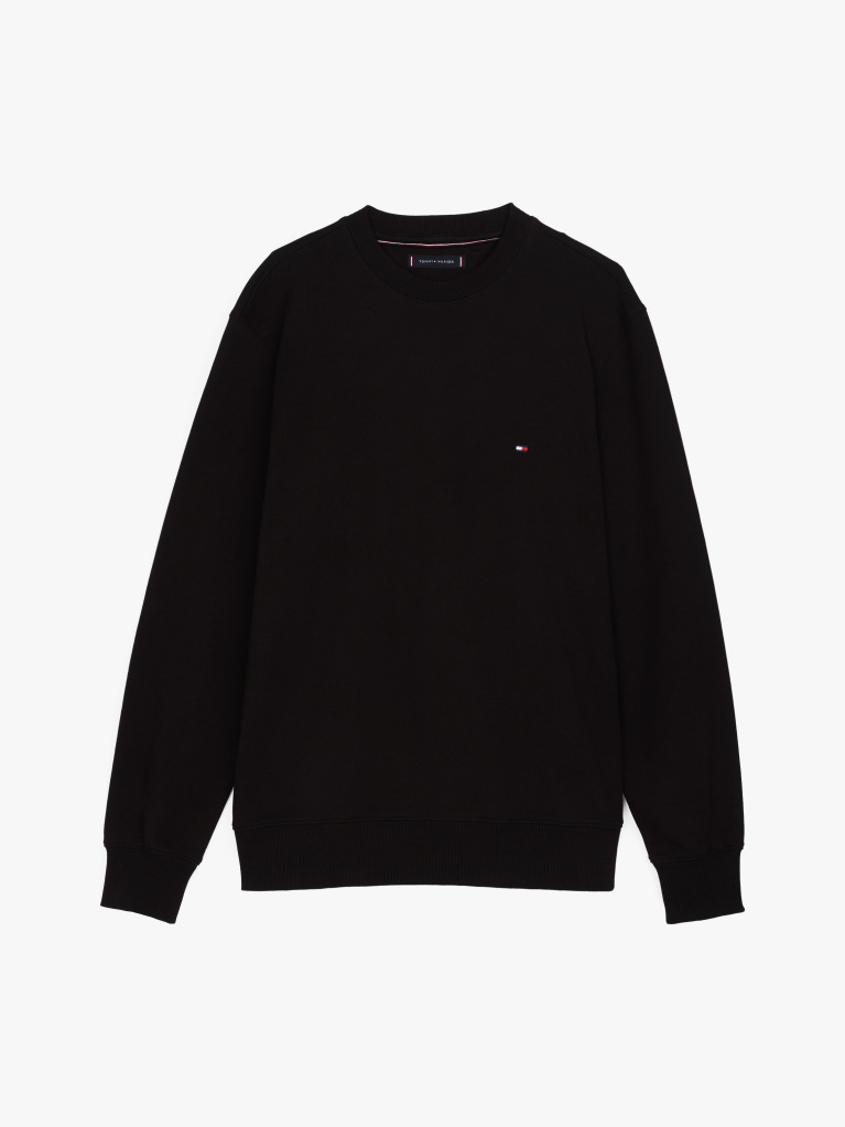 Black Terry Crew Neck Sweatshirt  Men