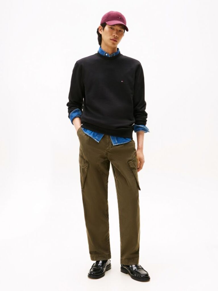 Black Terry Crew Neck Sweatshirt  Men