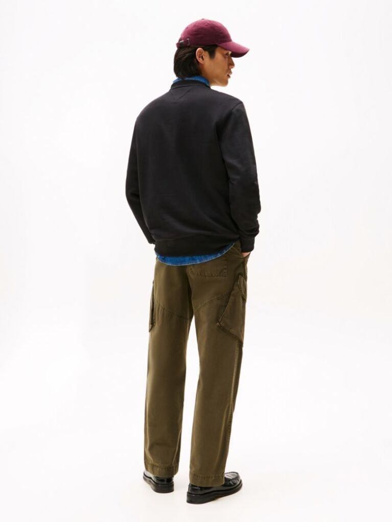 Black Terry Crew Neck Sweatshirt  Men