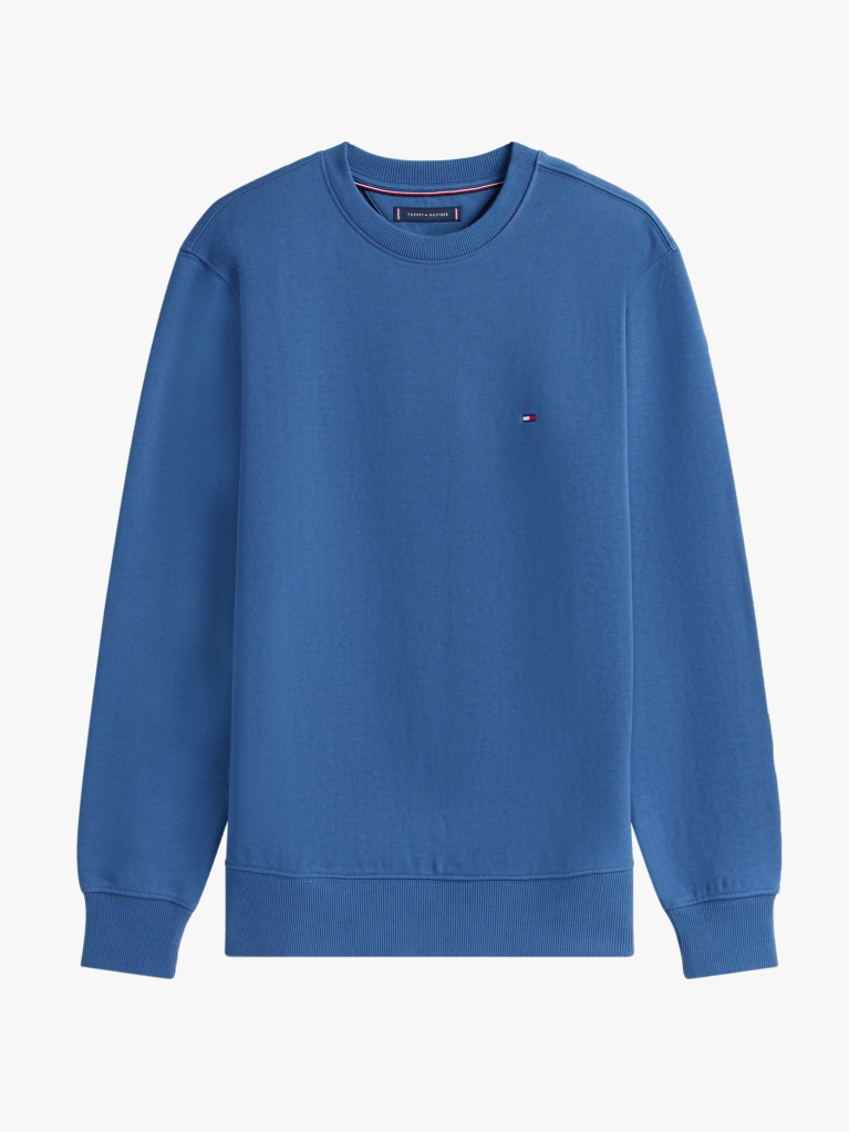 Blue Terry Crew Neck Sweatshirt  Men