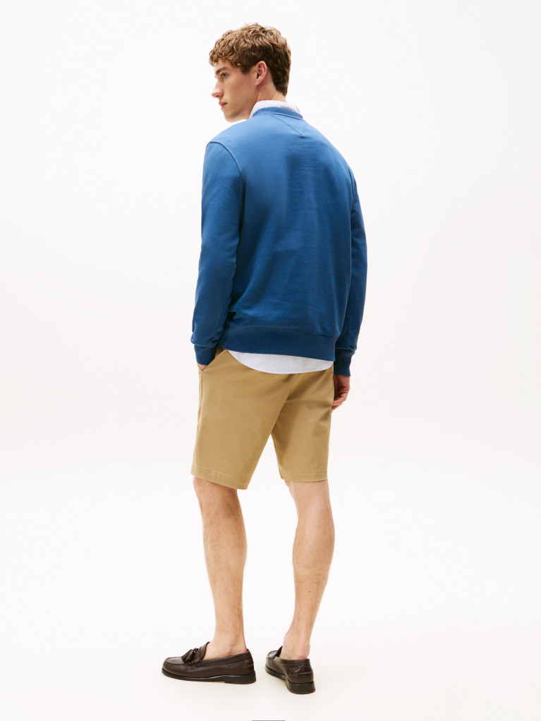Blue Terry Crew Neck Sweatshirt  Men