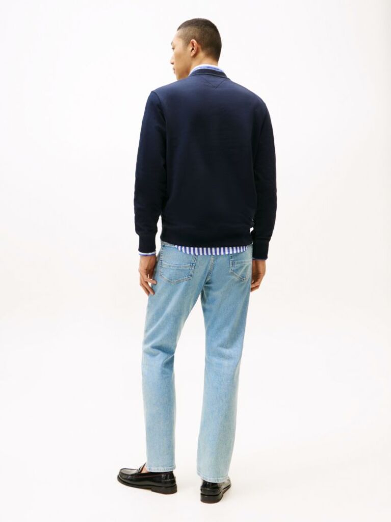 Blue Terry Crew Neck Sweatshirt  Men