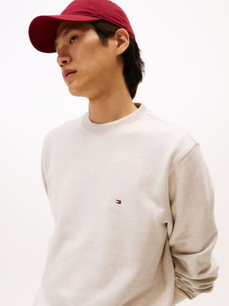 Beige Terry Crew Neck Sweatshirt  Men