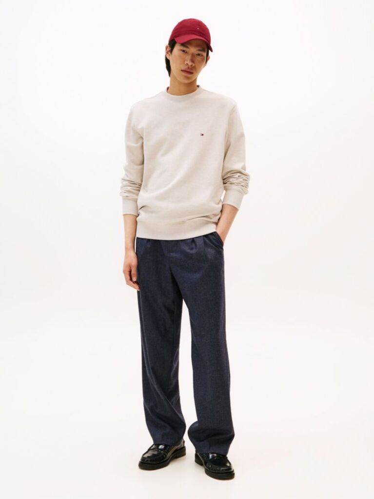 Beige Terry Crew Neck Sweatshirt  Men