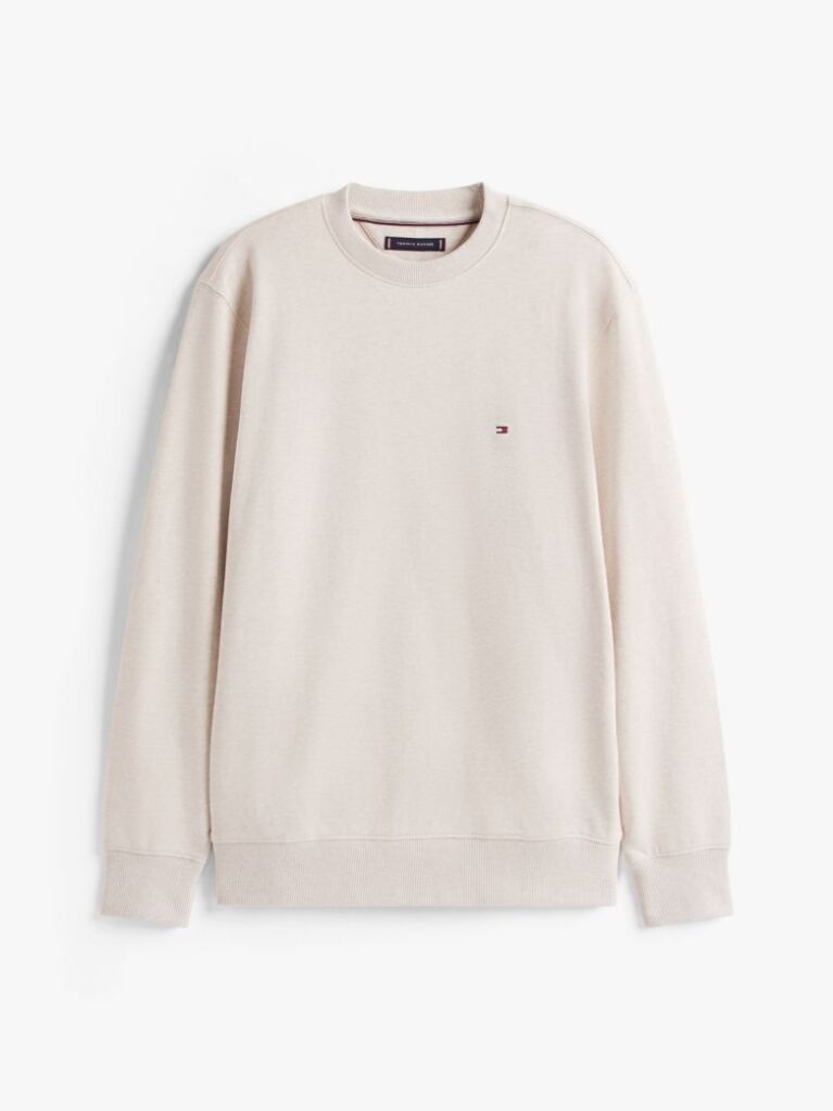 Beige Terry Crew Neck Sweatshirt  Men
