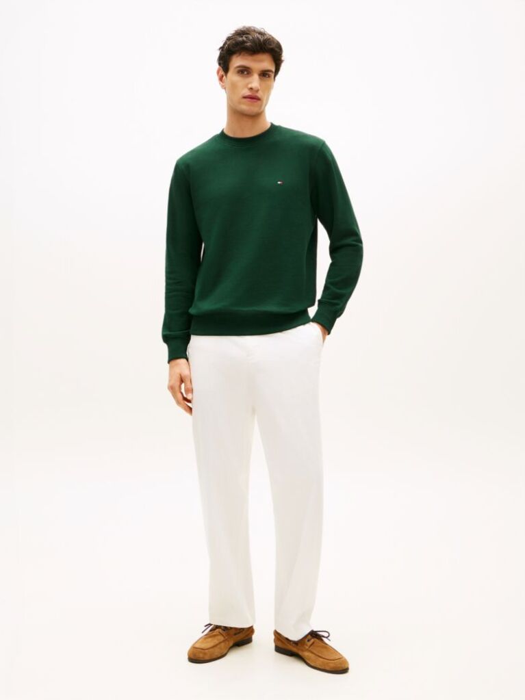 Green Terry Crew Neck Sweatshirt  Men
