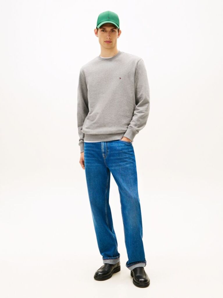 Grey Terry Crew Neck Sweatshirt  Men