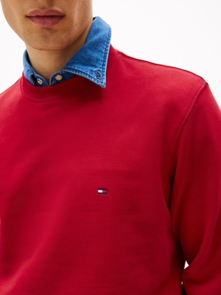 Red Terry Crew Neck Sweatshirt  Men