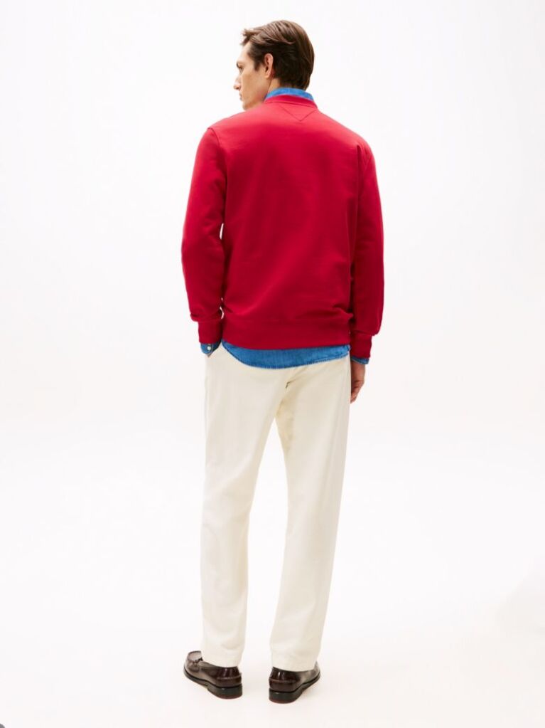 Red Terry Crew Neck Sweatshirt  Men