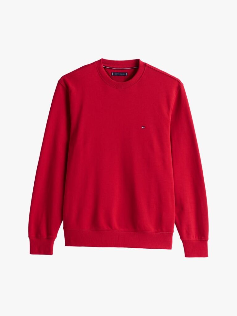 Red Terry Crew Neck Sweatshirt  Men