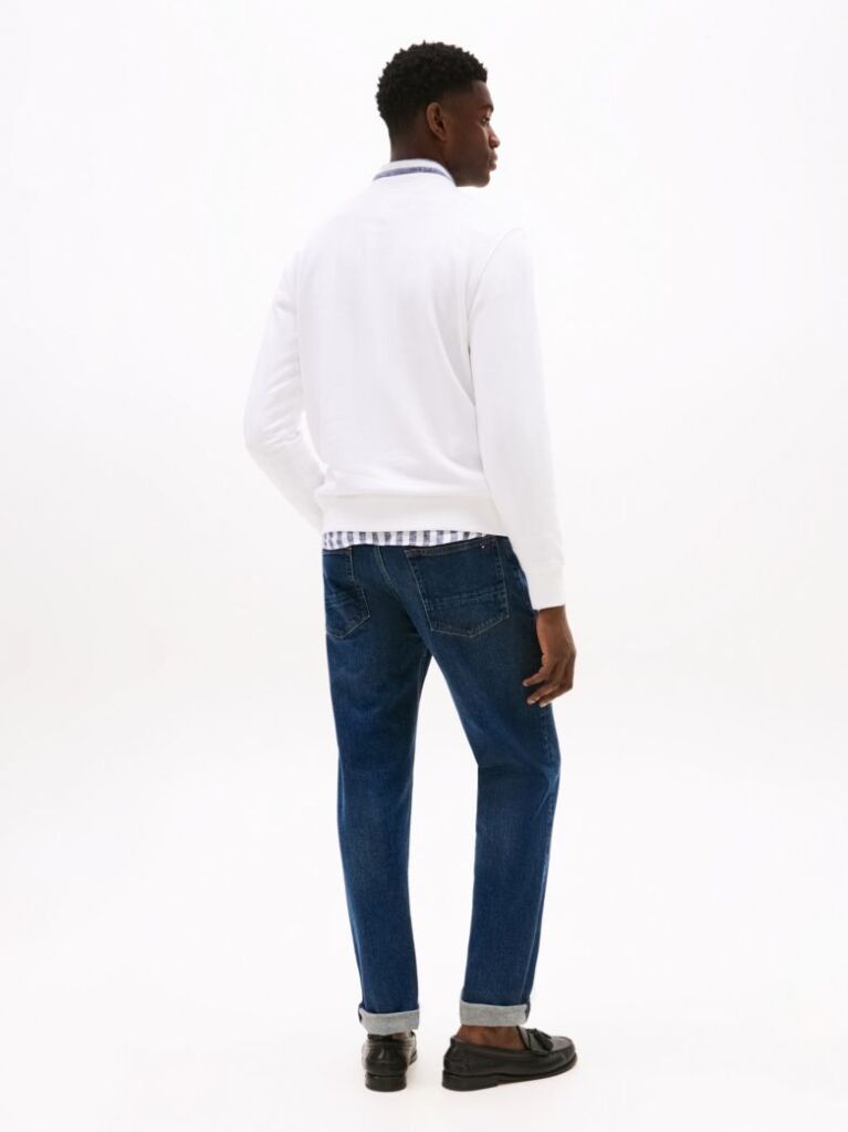 White Terry Crew Neck Sweatshirt  Men