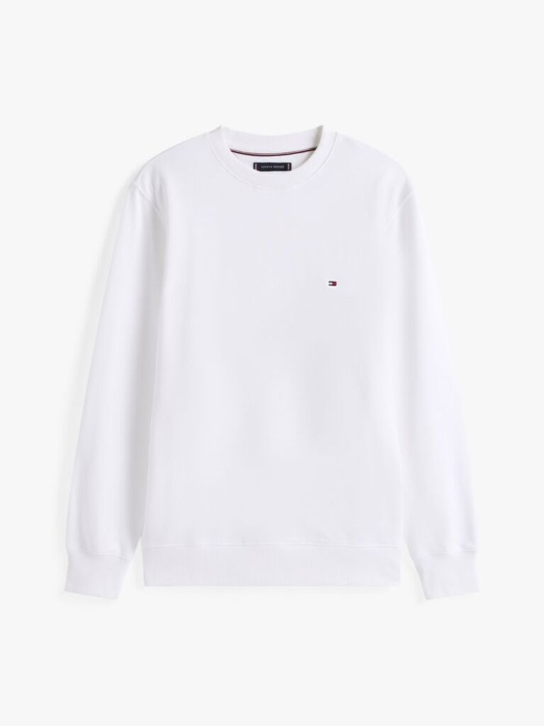 White Terry Crew Neck Sweatshirt  Men