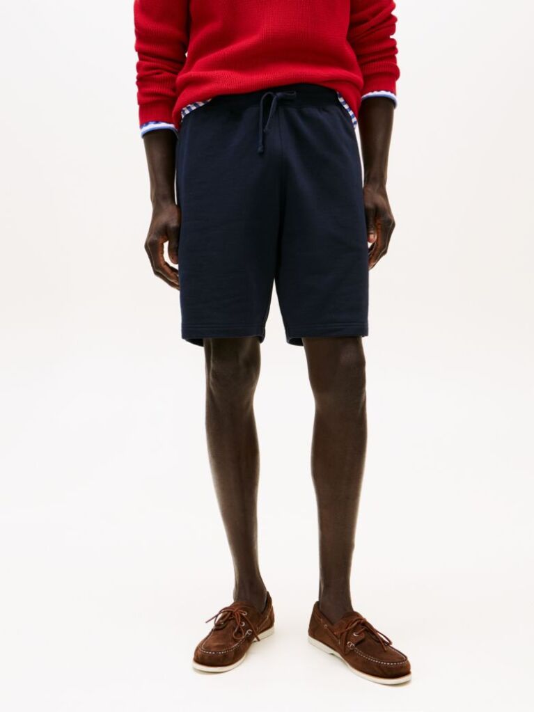 Blue Flag Embroidery Sweat Bermuda Shorts  Men