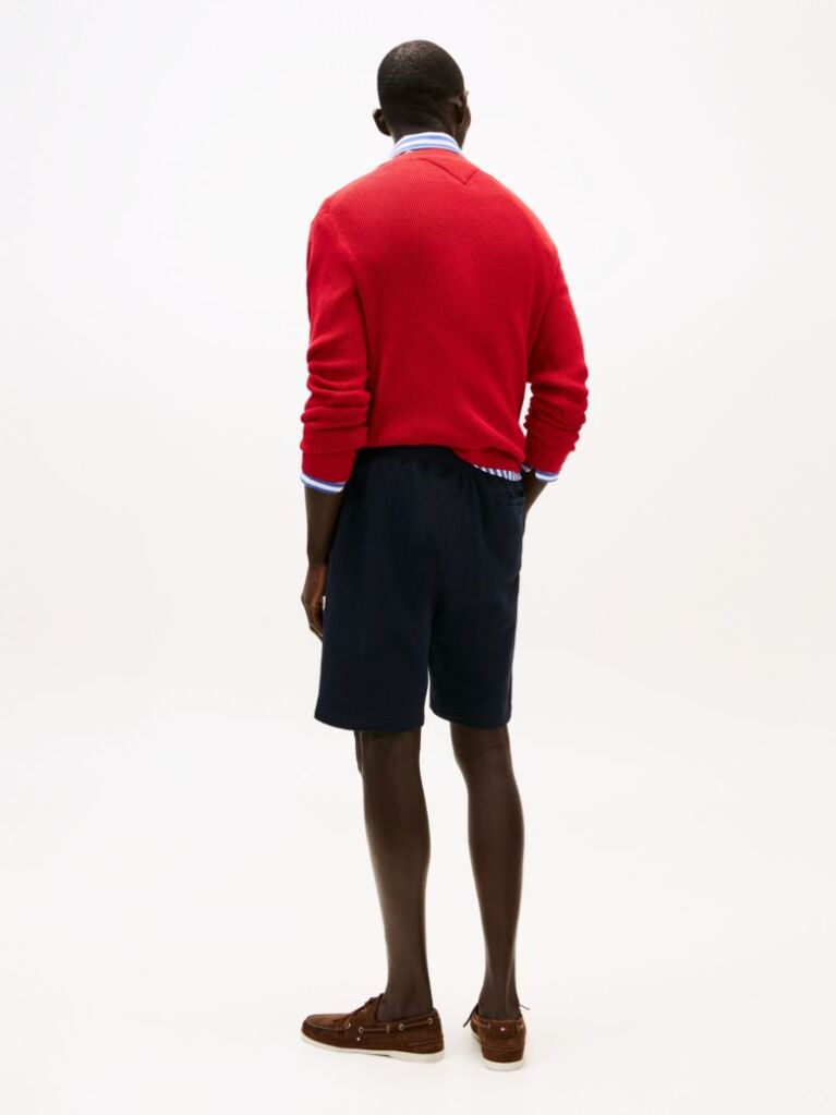 Blue Flag Embroidery Sweat Bermuda Shorts  Men