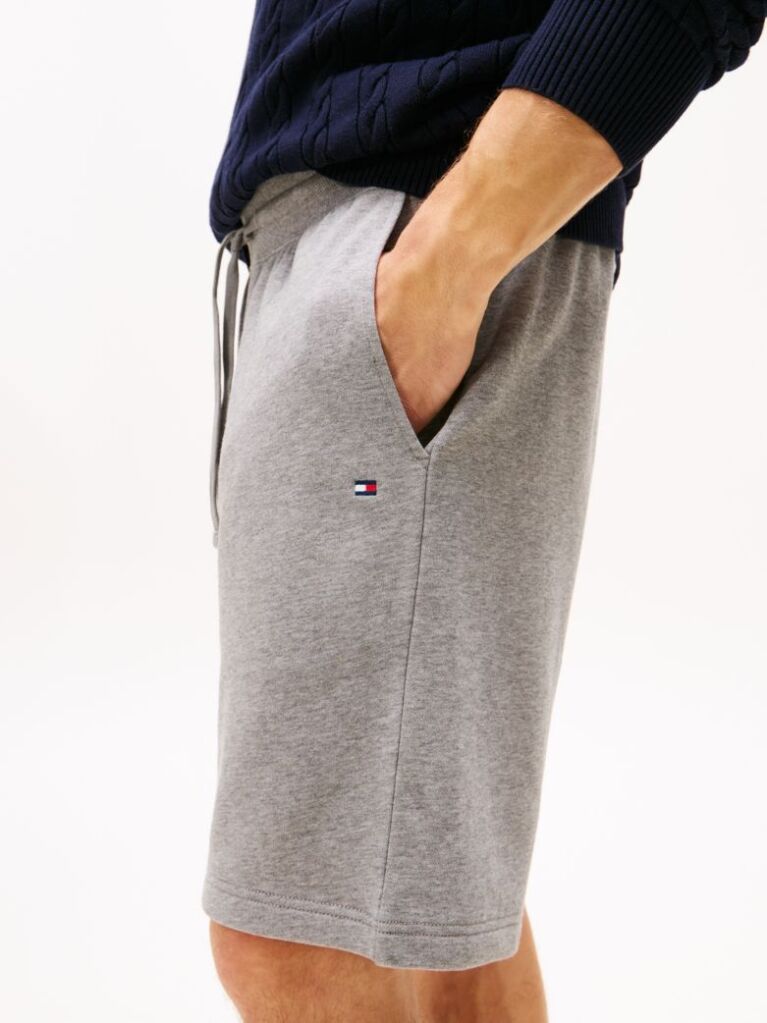 Grey Flag Embroidery Sweat Bermuda Shorts  Men