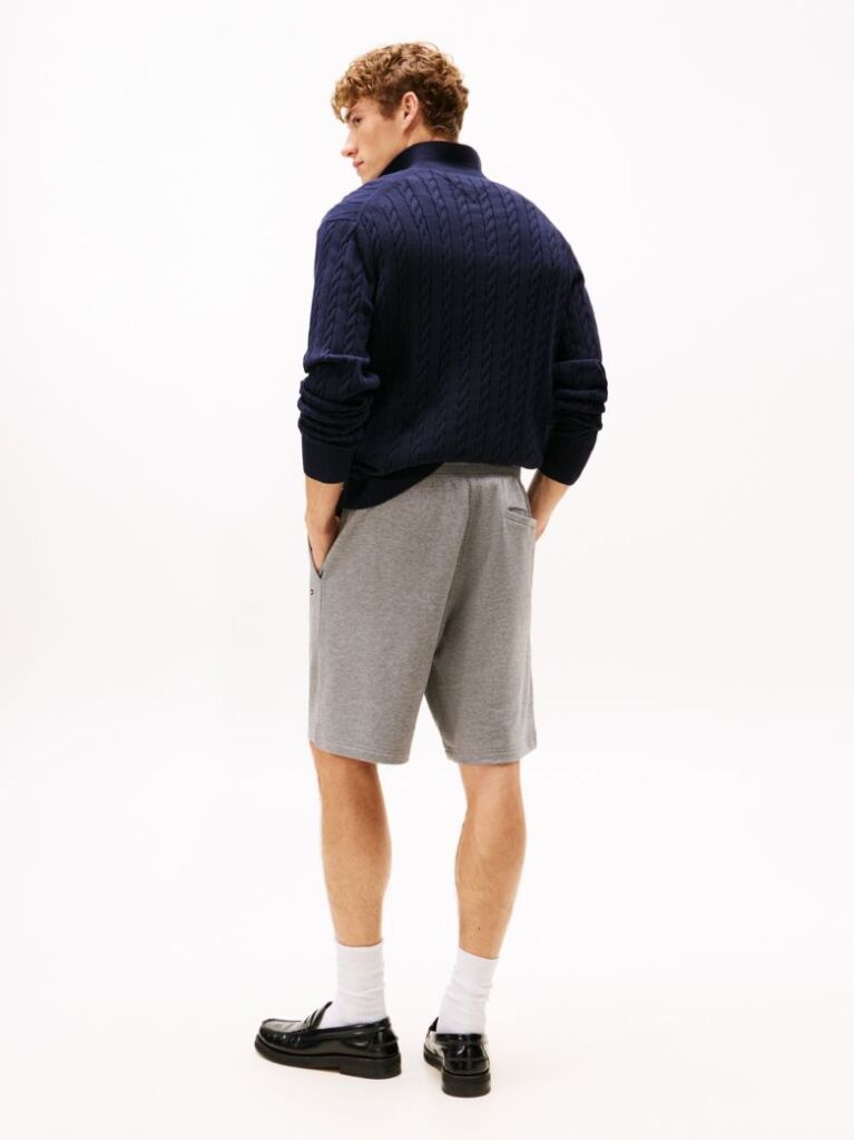 Grey Flag Embroidery Sweat Bermuda Shorts  Men