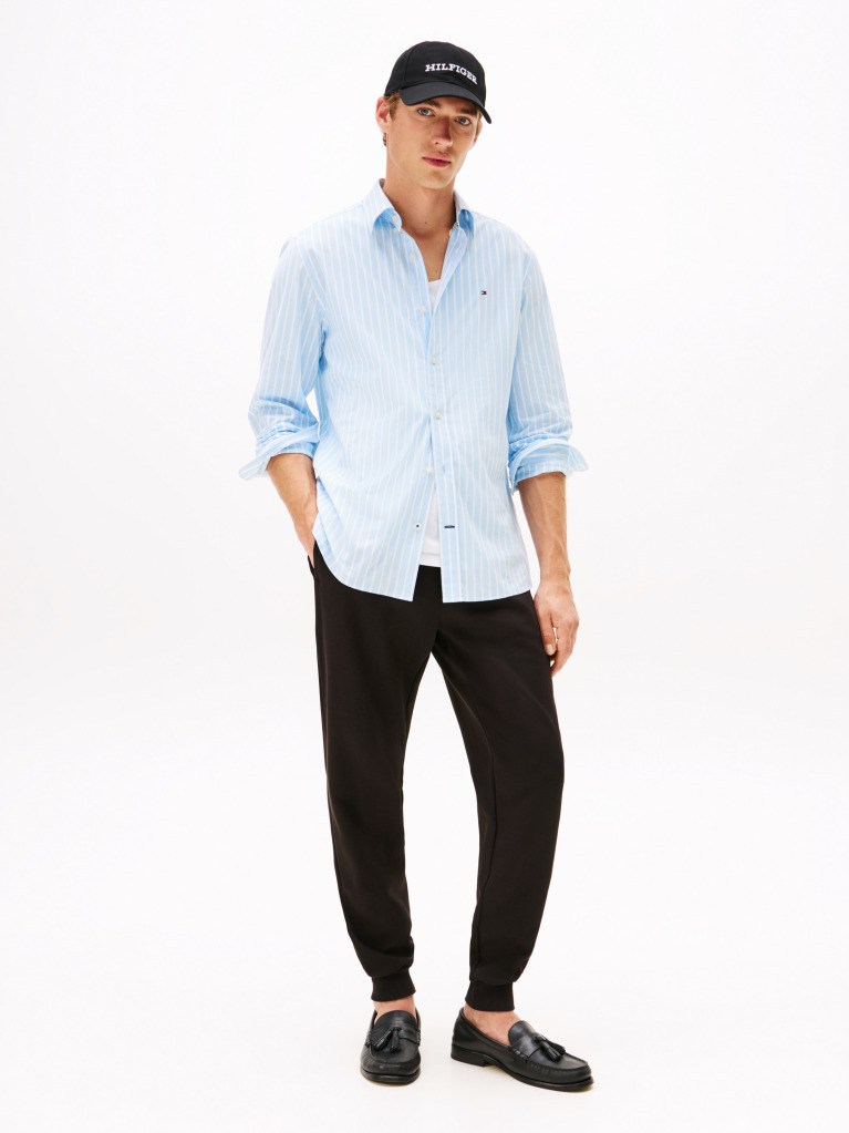 Black Intechno Knit Cuffed Leg Joggers  Men