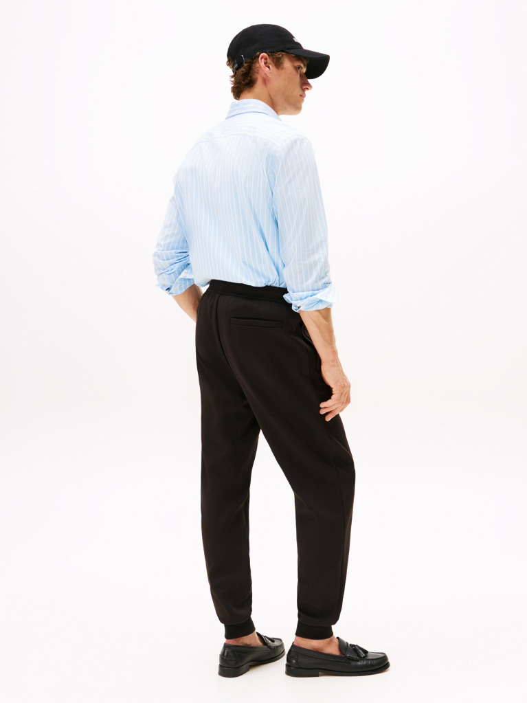 Black Intechno Knit Cuffed Leg Joggers  Men