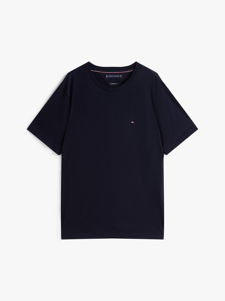 Blue Flag Embroidery Crew Neck T-Shirt  Men