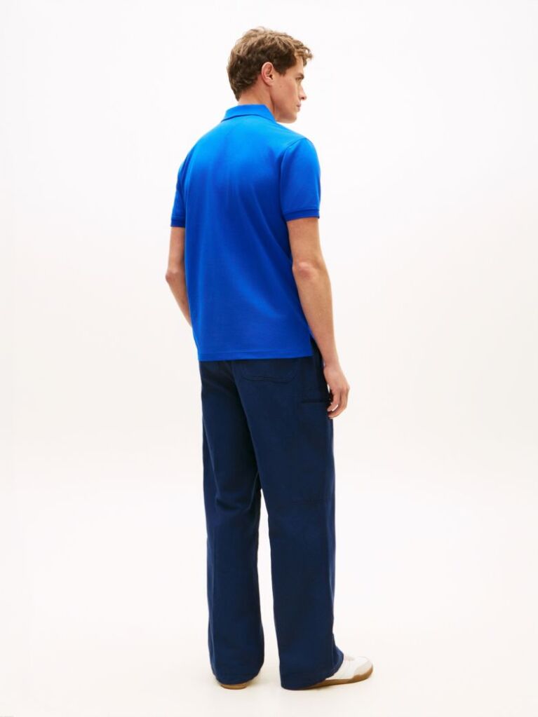 Blue Moisture Wicking Pique Regular Polo Shirt  Men