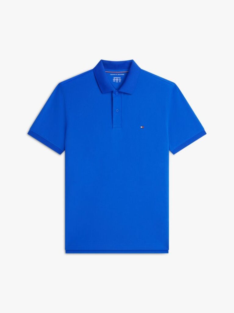 Blue Moisture Wicking Pique Regular Polo Shirt  Men