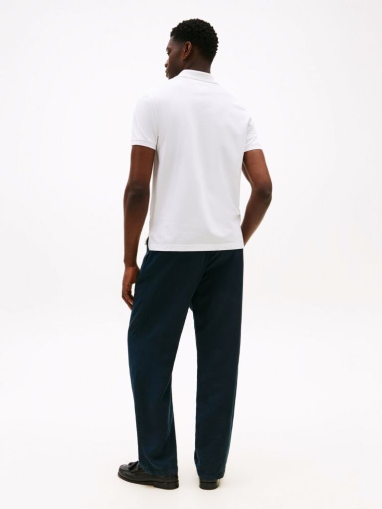 White Moisture Wicking Pique Regular Polo Shirt  Men