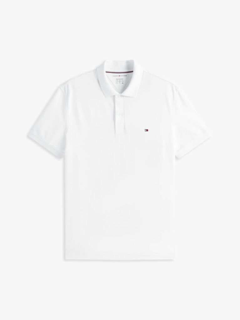 White Moisture Wicking Pique Regular Polo Shirt  Men