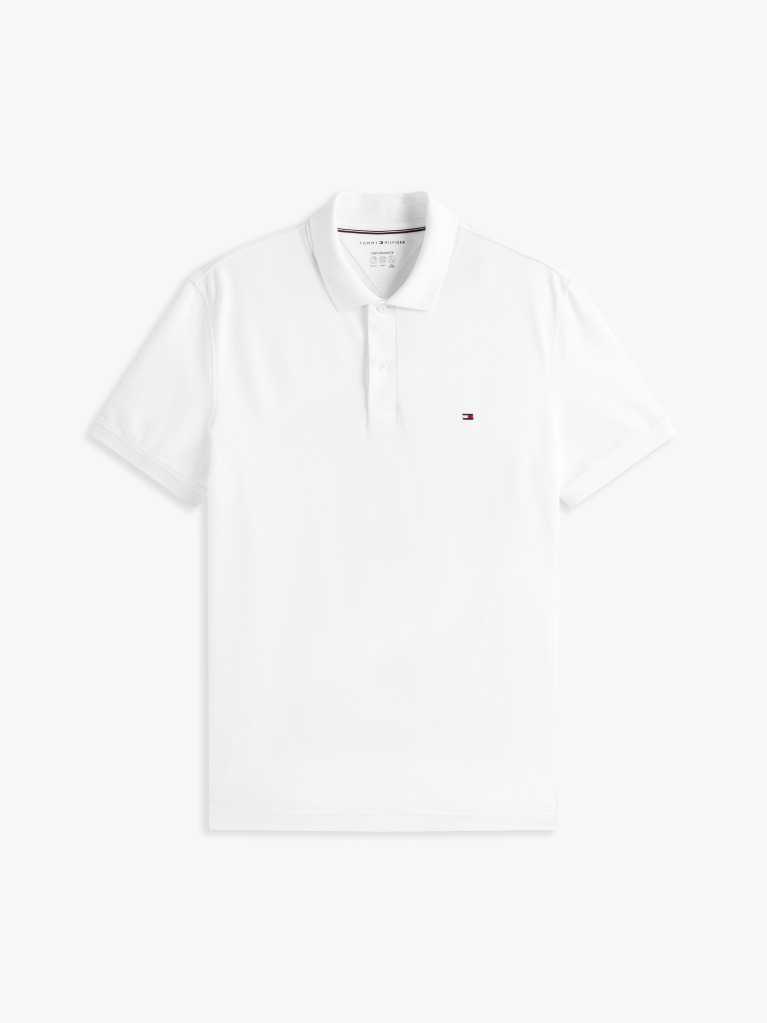 White Moisture Wicking Pique Regular Polo Shirt  Men