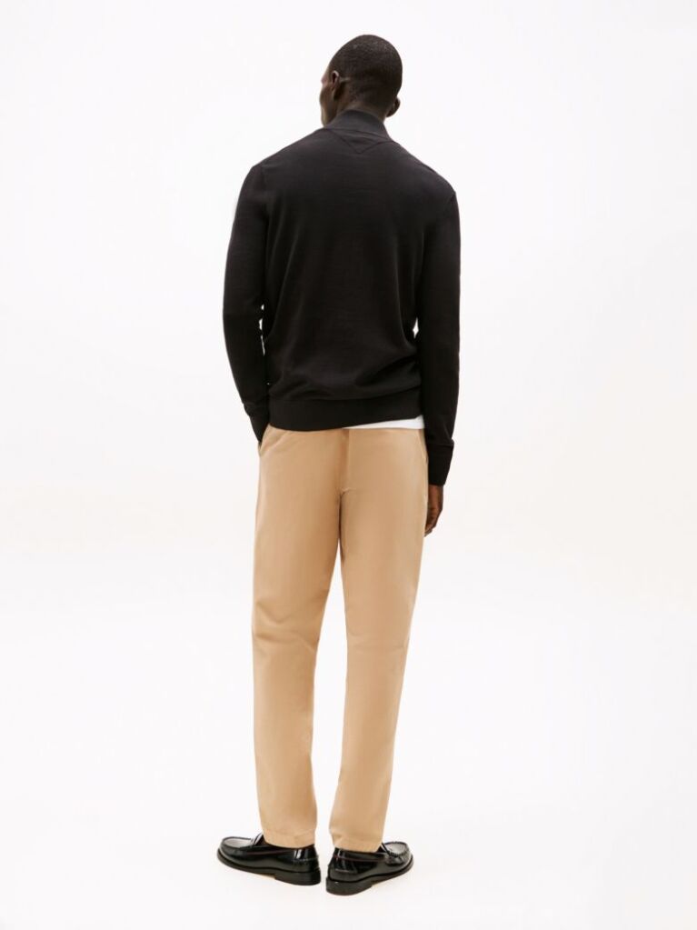 Black Half-Zip Mock Turtleneck Jumper  Men