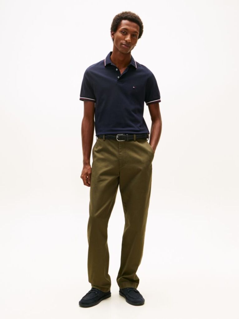 Blue Tiped Slim Fit Polo Shirt  Men