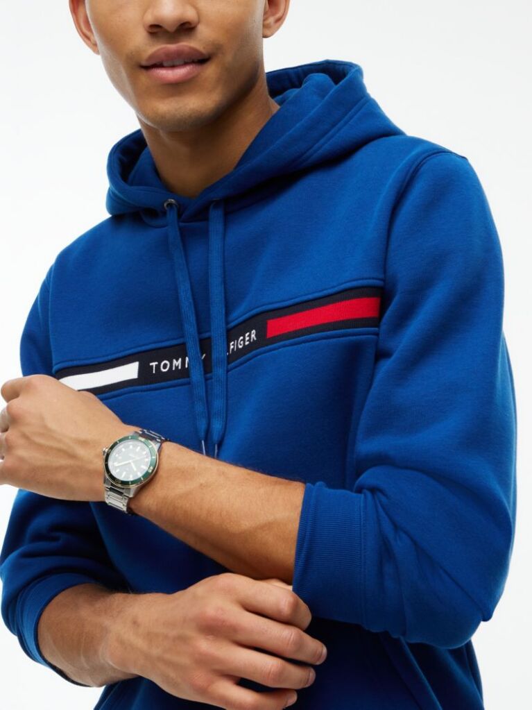 Μπλε Hoody Με Λογότυπο  Άνδρες