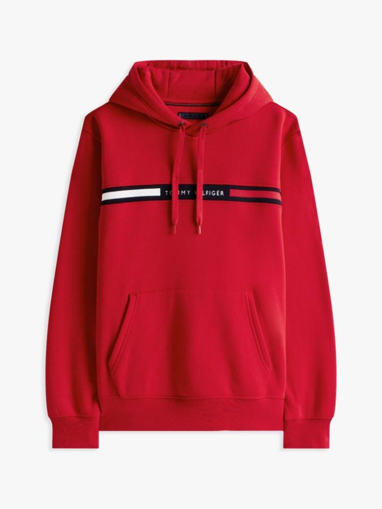 Red Logo Drawstring Hoody  Men
