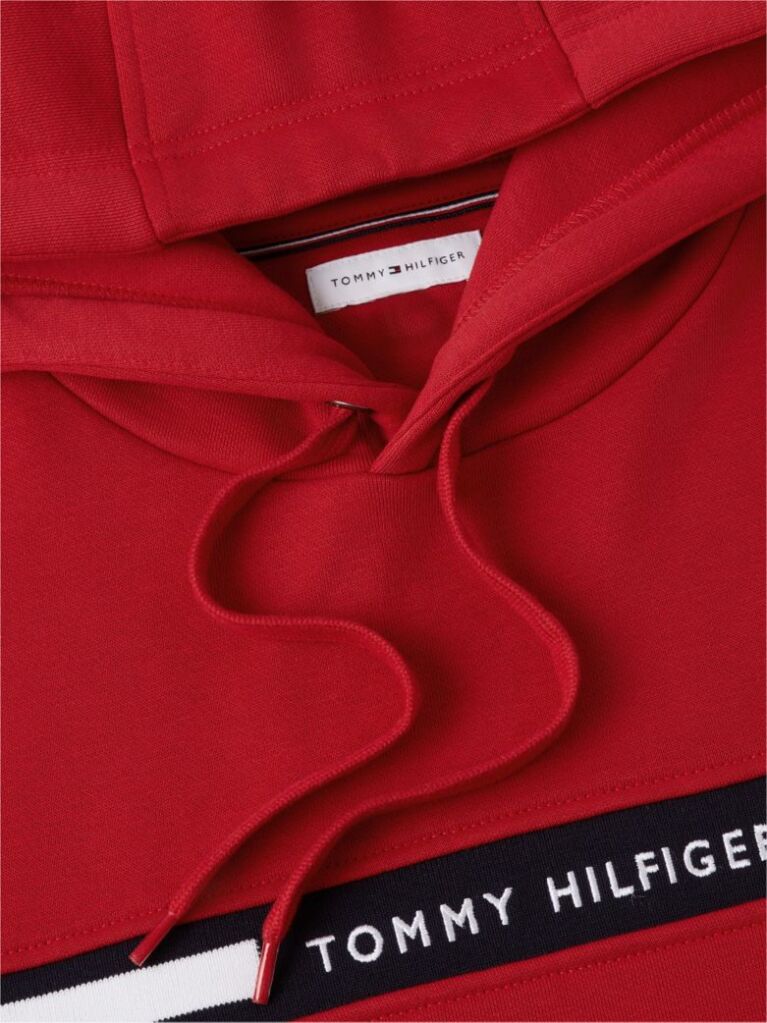 Red Logo Drawstring Hoody  Men