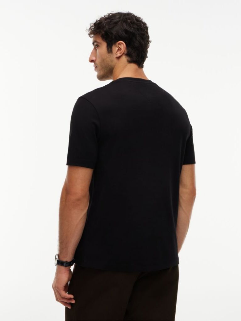 Μαύρο Interlock Πλεκτό T-Shirt  Άνδρες