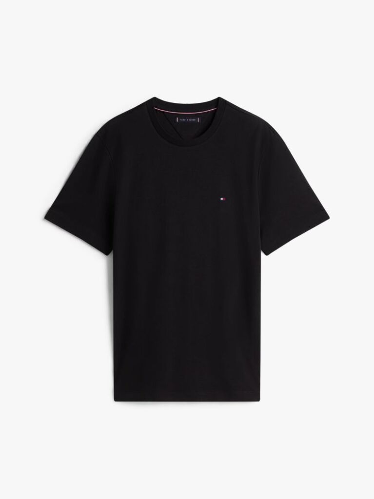 Μαύρο Interlock Πλεκτό T-Shirt  Άνδρες