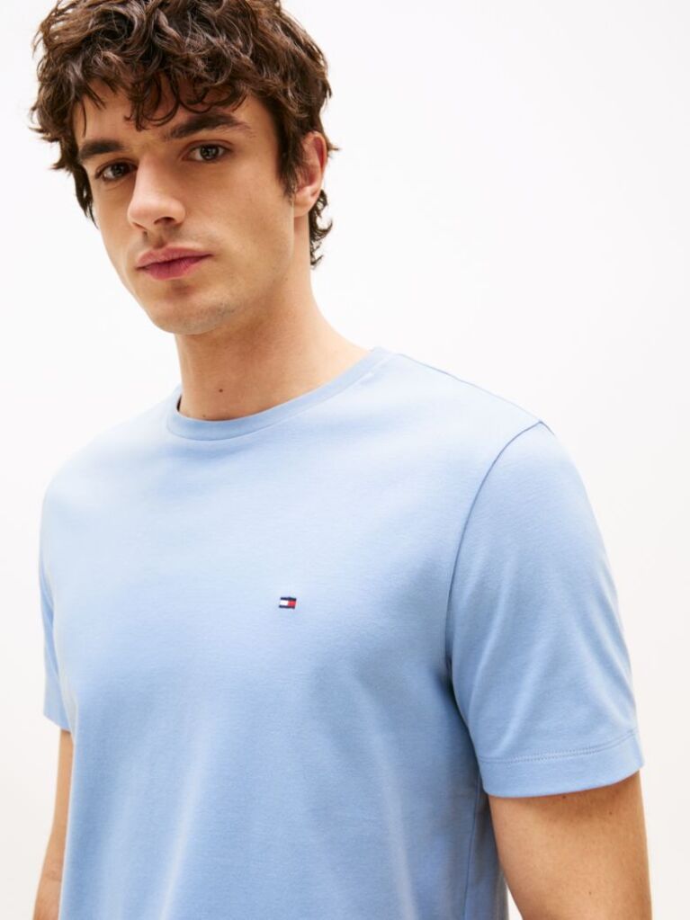 Μπλε Interlock Πλεκτό T-Shirt  Άνδρες
