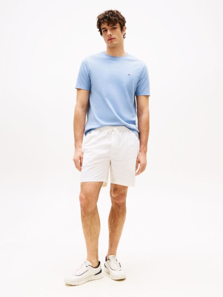 Μπλε Interlock Πλεκτό T-Shirt  Άνδρες