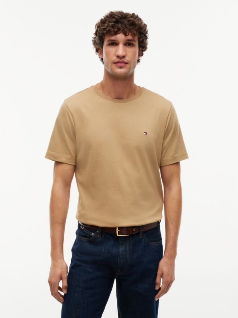 Καφέ Interlock Πλεκτό T-Shirt  Άνδρες