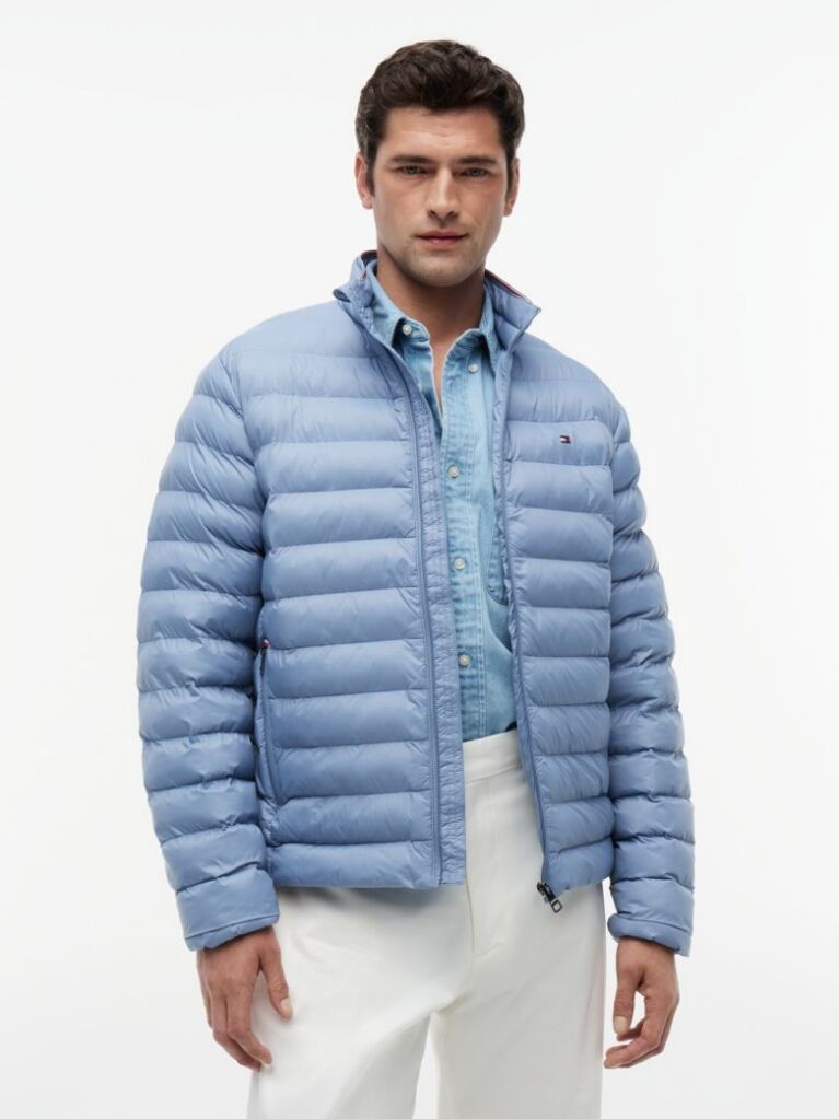 Blue Packable Recycled Jacket  Men
