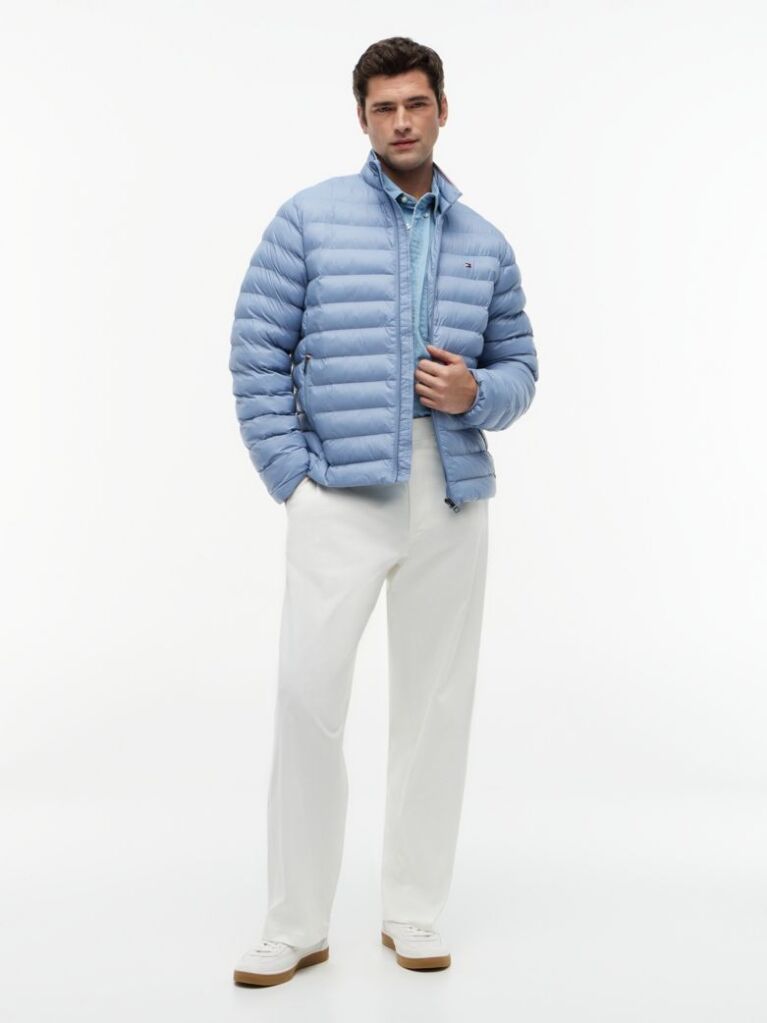 Blue Packable Recycled Jacket  Men