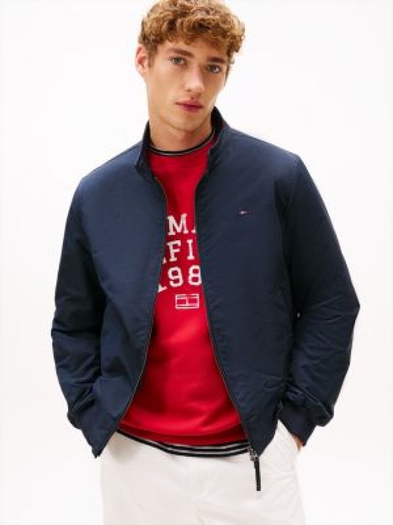 Blue Relaxed Harrington Jacket  Men
